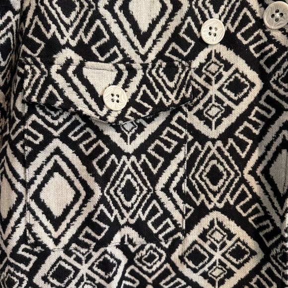 Billabong Geometric Black and White Coat Y2K Boho Hippie M - Picture 3 of 7